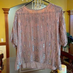Velvet by Graham and Spencer Dusty Rose Sequin Top